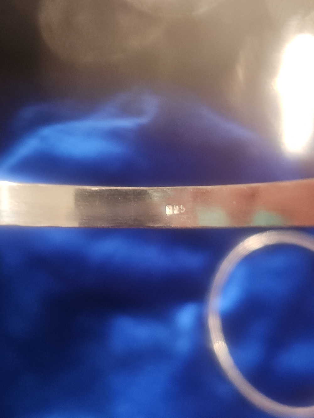 925 Sterling Silver Floral Engraved Bangle Bracelet Set Of Two Ladies Size 8 - Picture 5 of 8